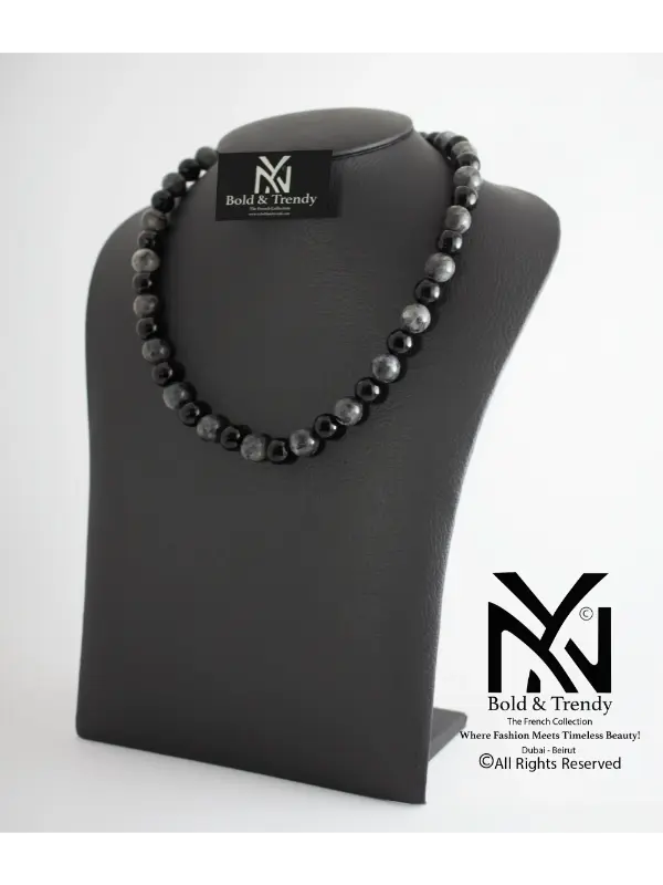 Labradorite du Newfoundland et Onyx Noir
